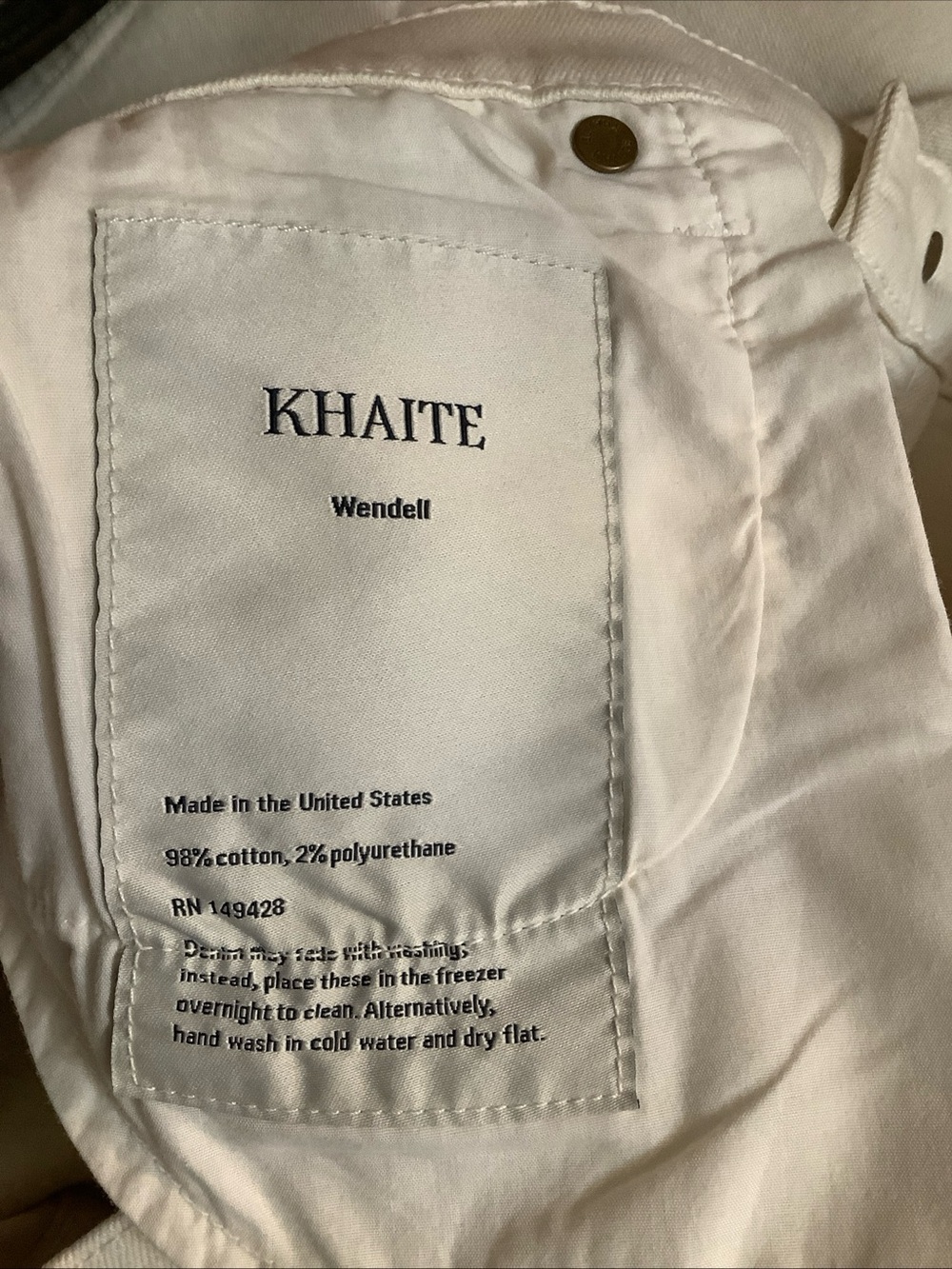 Khaite Wendell Cropped Wide Leg Jeans Size 30 Ivory Cream Denim Stretch - Picture 6 of 10